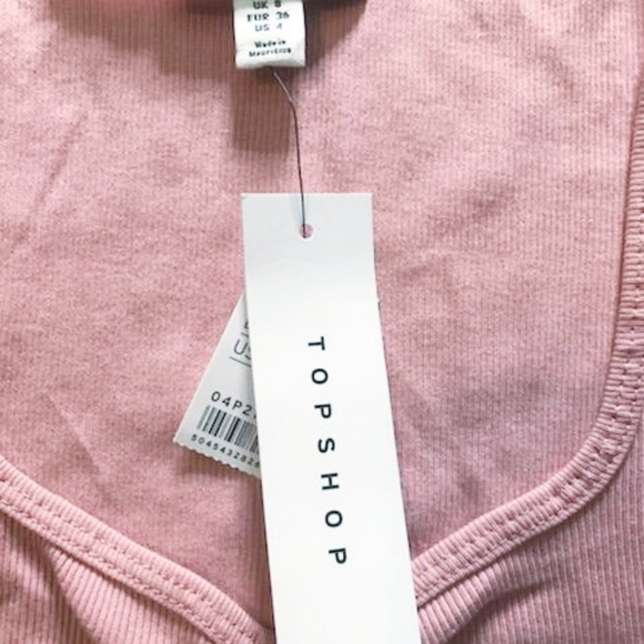 Topshop pink cotton stretch crop top - Picture 6 of 6